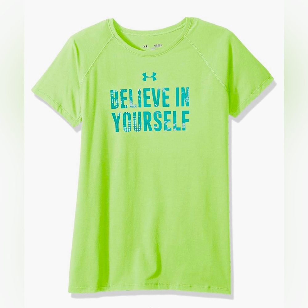 Under Armour heatgear, Loose, Girls/ Youth Tops, Graphic Short Sleeve, BELIEVE